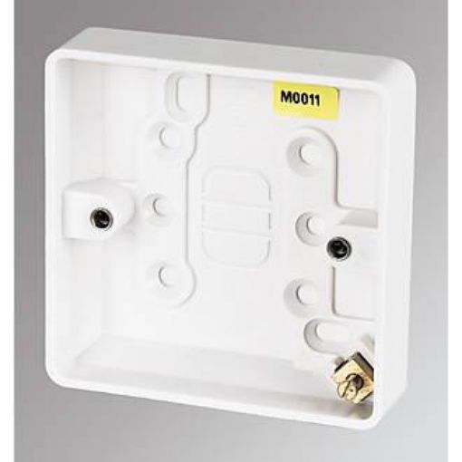 Picture of 16mm SINGLE SWITCH PATTRESS WITH EARTH PPJ077