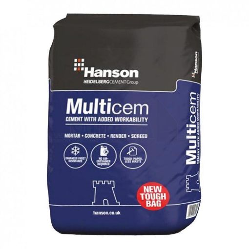 Picture of Hanson Multicem Cement 25kg Paper Bag